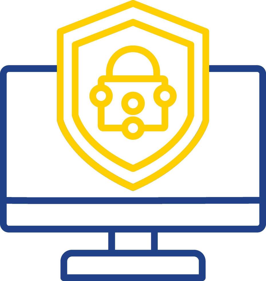 Sécurité ordinateur réparer ligne deux Couleur icône conception vecteur