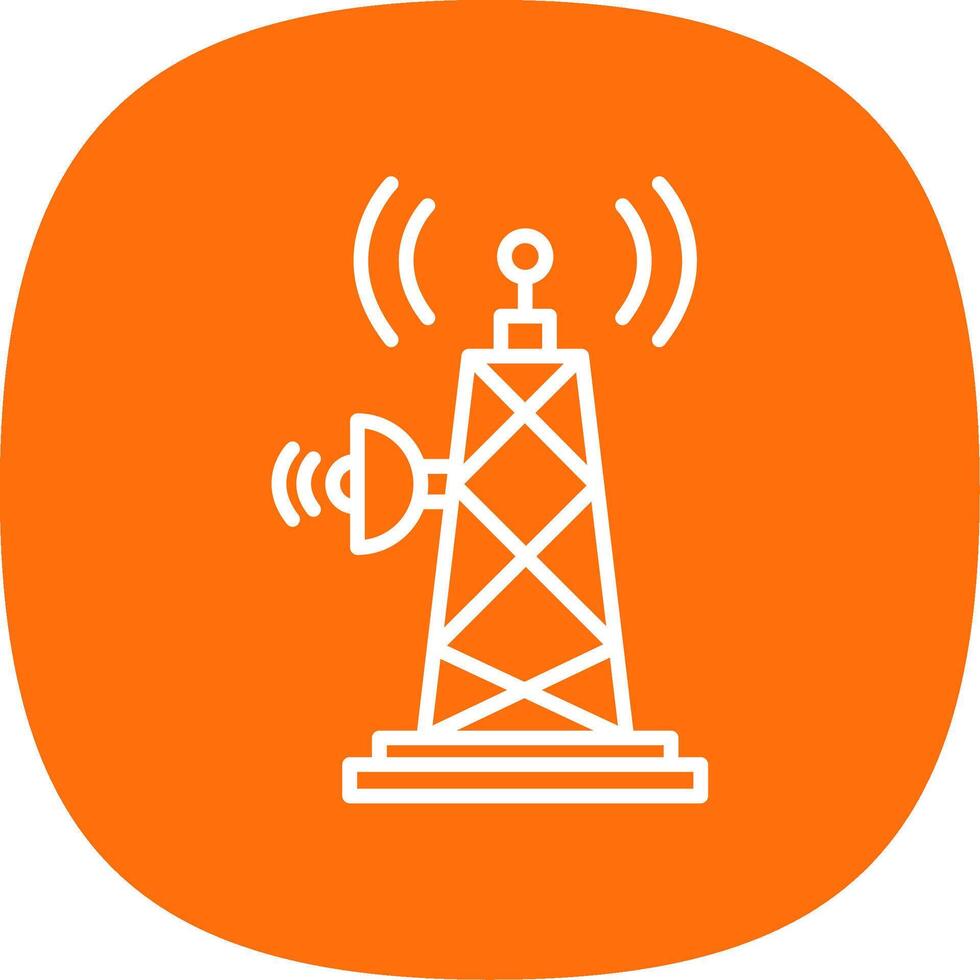 signal la tour ligne courbe icône conception vecteur