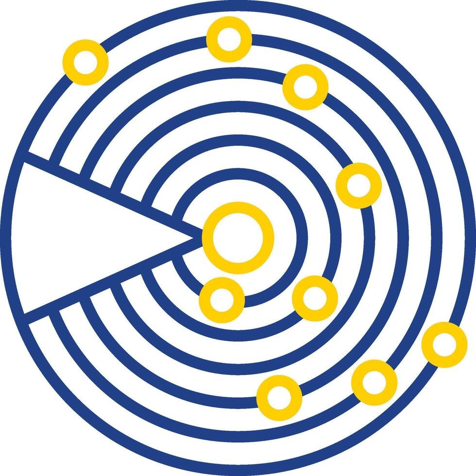 sonar ligne deux Couleur icône conception vecteur