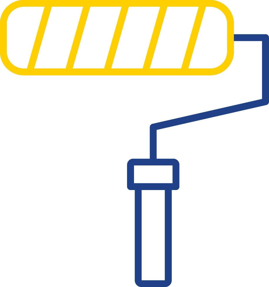 rouleau peindre brosse ligne deux Couleur icône conception vecteur