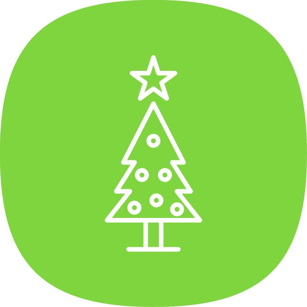 Noël arbre ligne courbe icône conception vecteur
