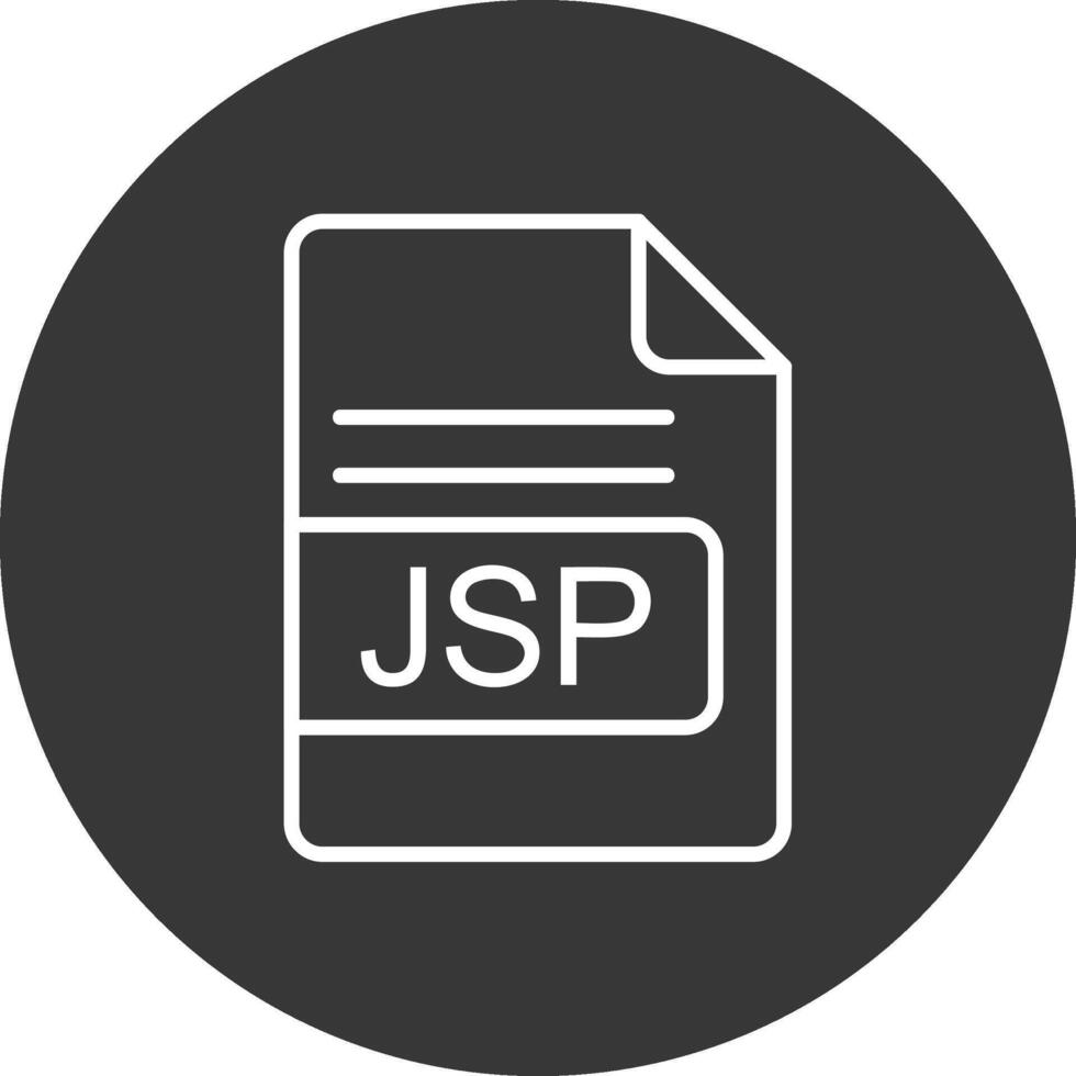 jsp fichier format ligne inversé icône conception vecteur