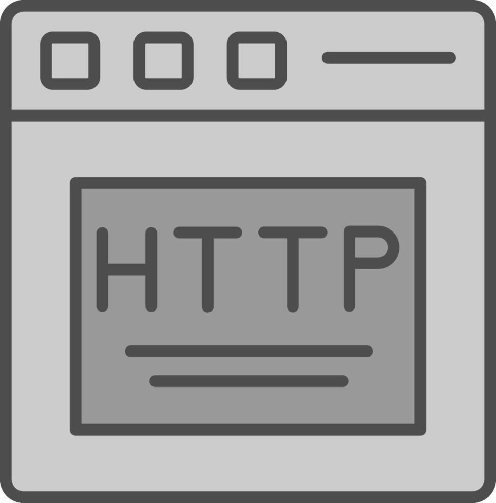http ligne rempli niveaux de gris icône conception vecteur