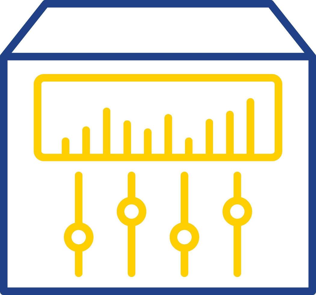 du son mixer ligne deux Couleur icône conception vecteur