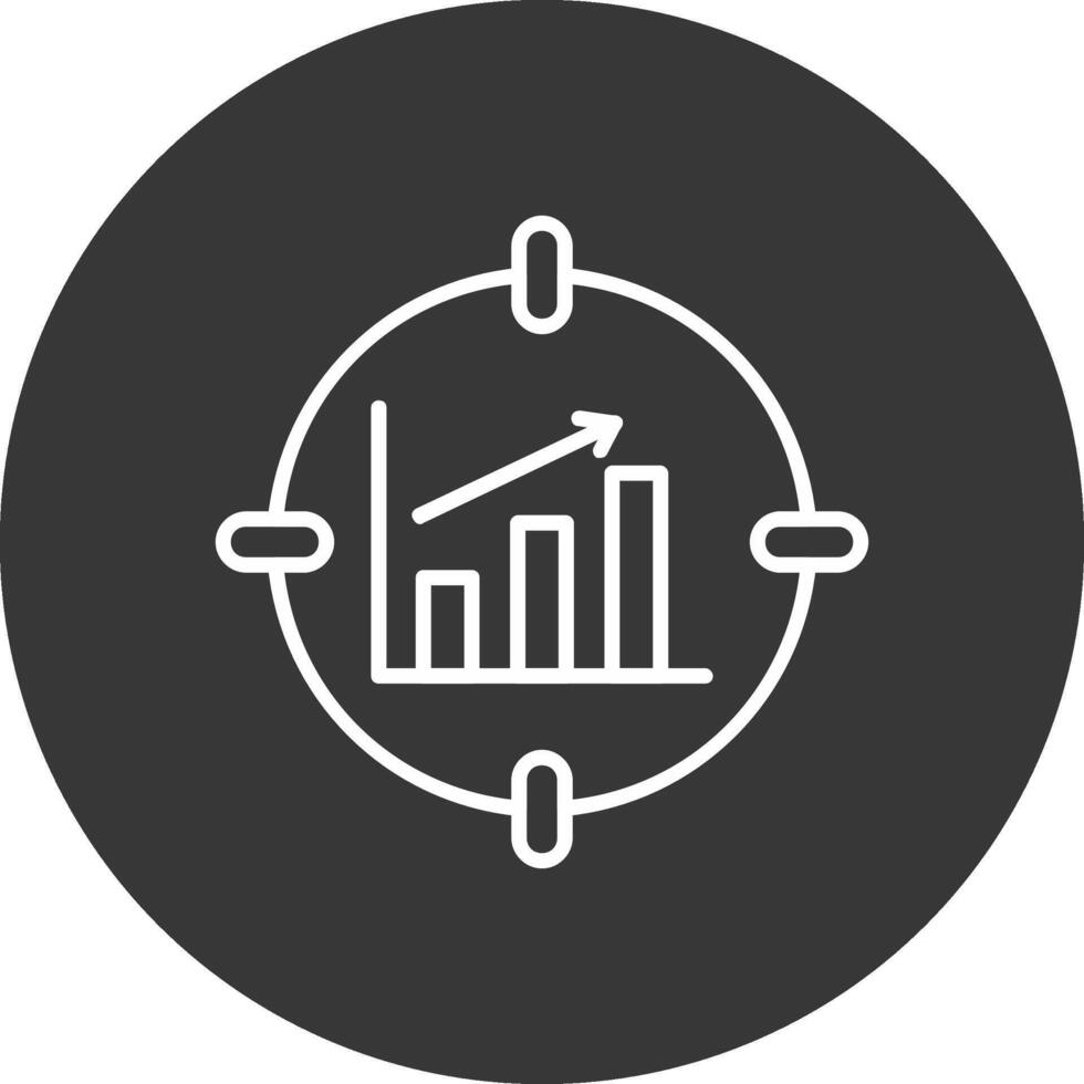 Les données analytique ligne inversé icône conception vecteur