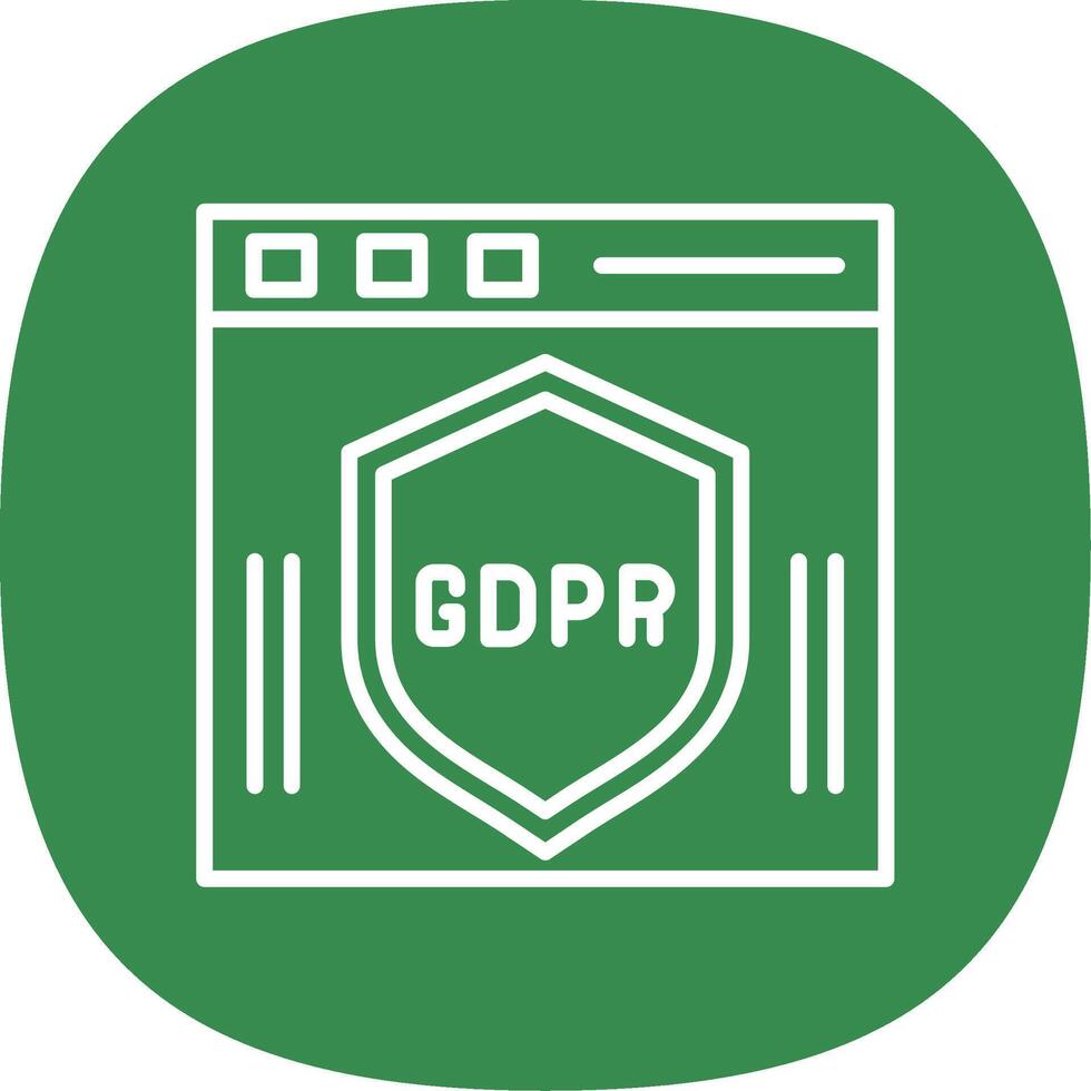 GDPR ligne courbe icône conception vecteur