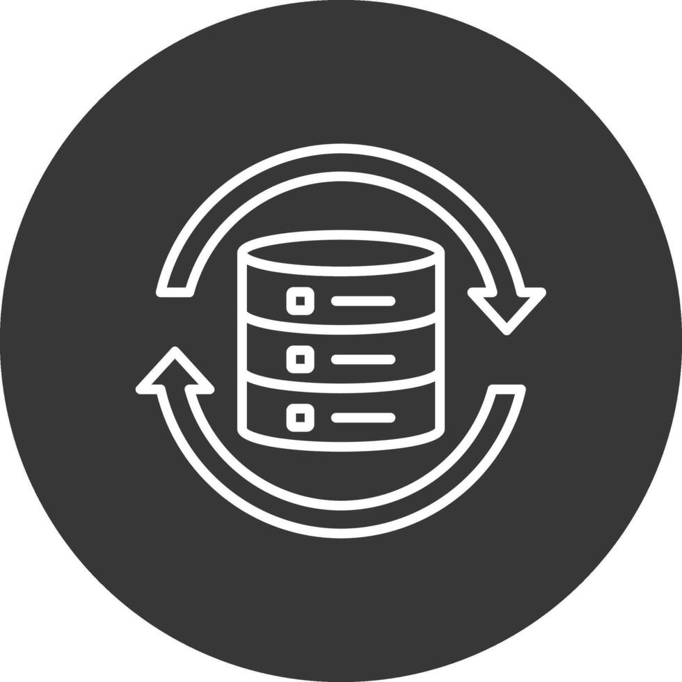 Les données synchronisation ligne inversé icône conception vecteur