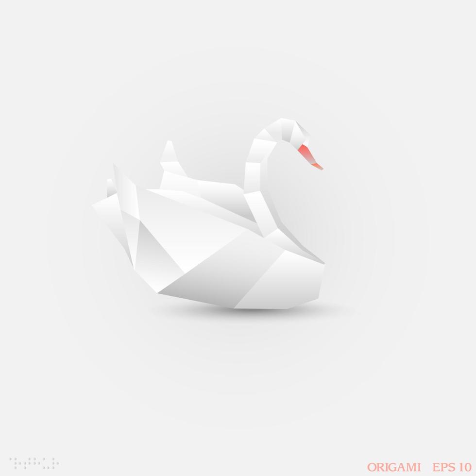 cygne blanc origami vecteur