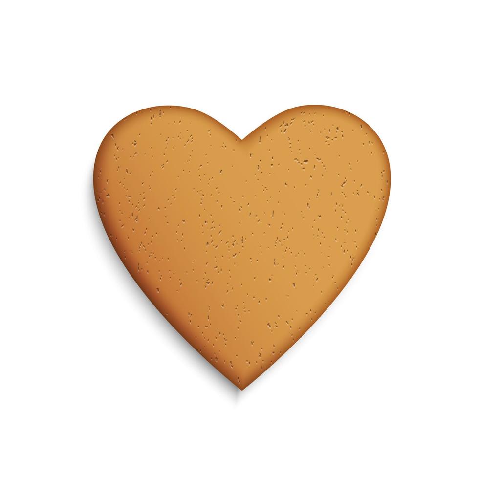 biscuit de pain d'épice en forme de coeur vecteur