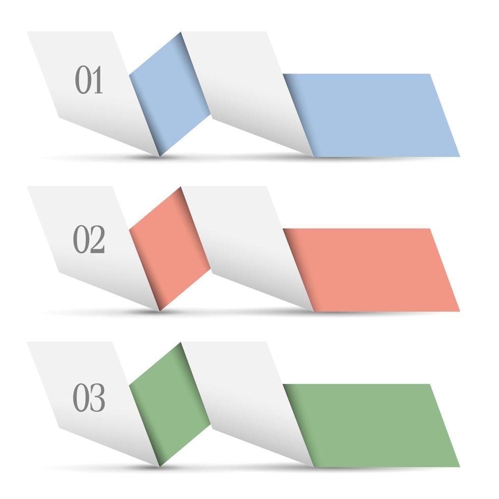 bannières numérotées en papier origami vecteur