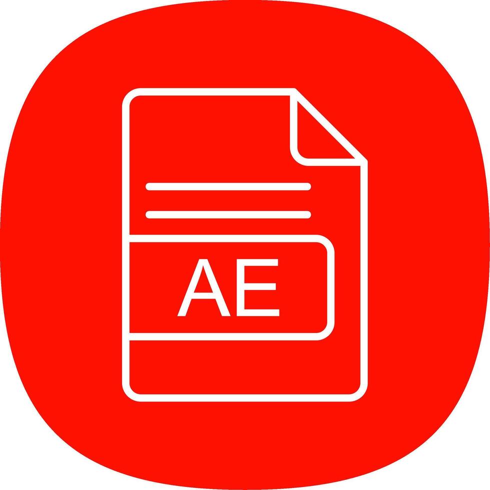 ae fichier format ligne courbe icône conception vecteur