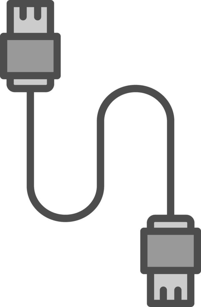 base de données câble ligne rempli niveaux de gris icône conception vecteur