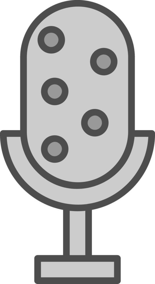 microphone ligne rempli niveaux de gris icône conception vecteur