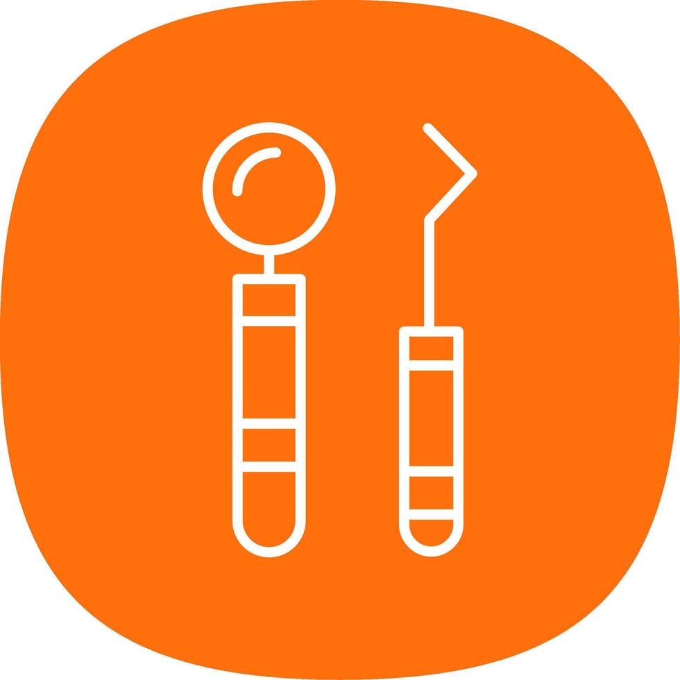 dentiste outils ligne courbe icône conception vecteur