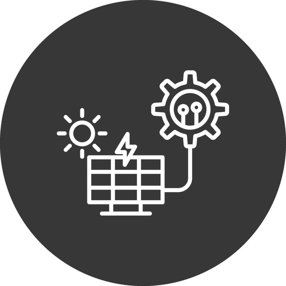 solaire panneau ligne inversé icône conception vecteur