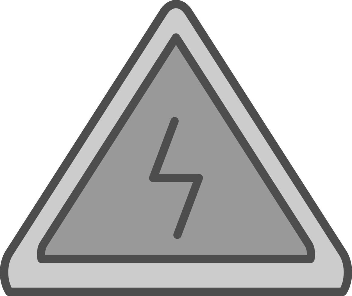danger ligne rempli niveaux de gris icône conception vecteur