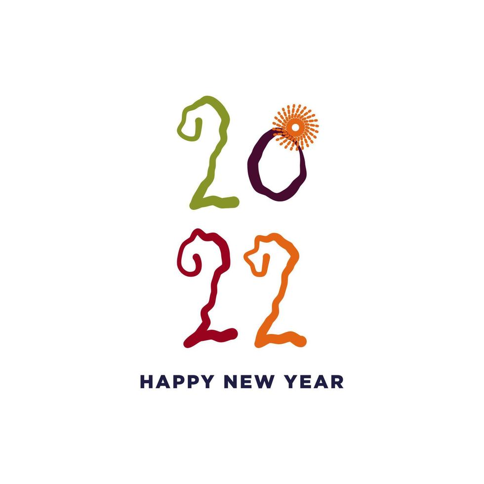 bonne année 2022 thème indien. concept abstrait de logo de bonne année 2022 vecteur