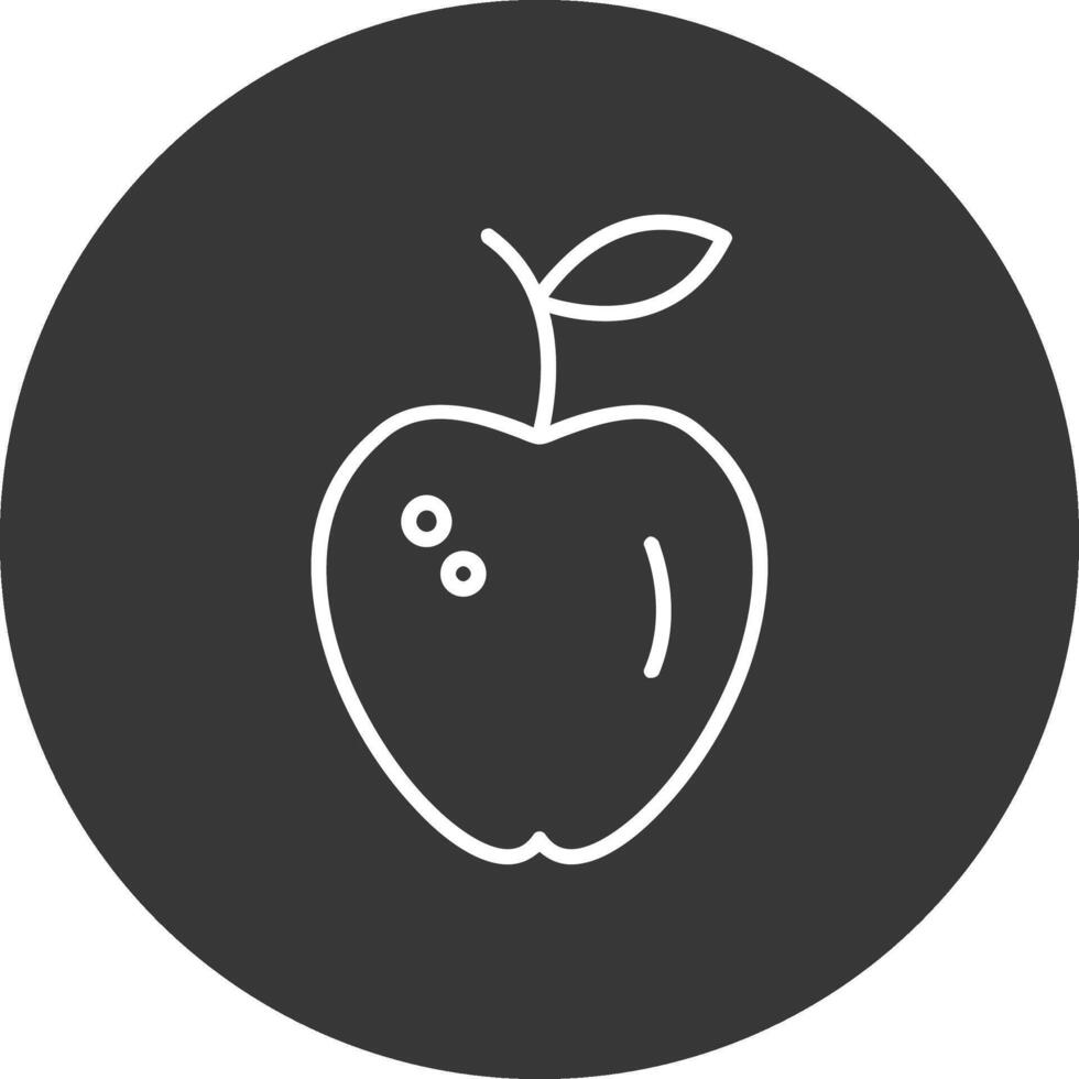 Pomme ligne inversé icône conception vecteur