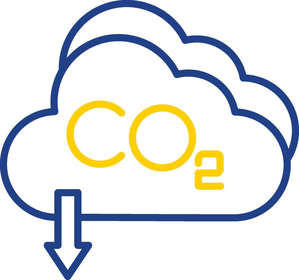 CO2 ligne deux Couleur icône conception vecteur