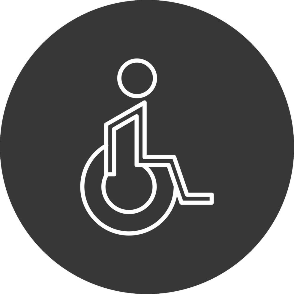 handicapé patient ligne inversé icône conception vecteur