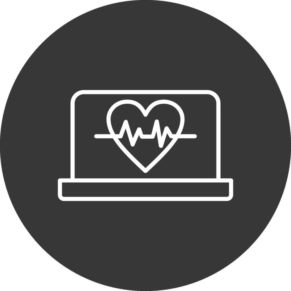 électrocardiographie ligne inversé icône conception vecteur