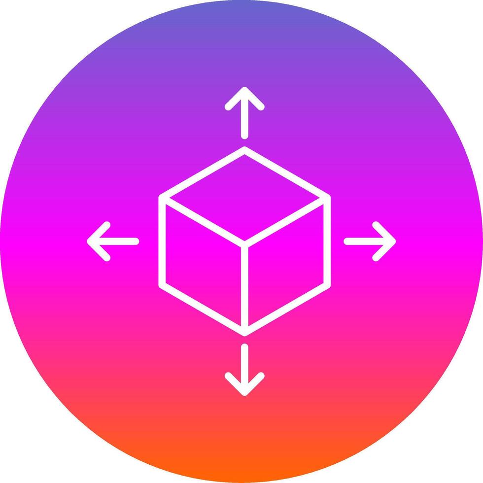 cube ligne pente cercle icône vecteur