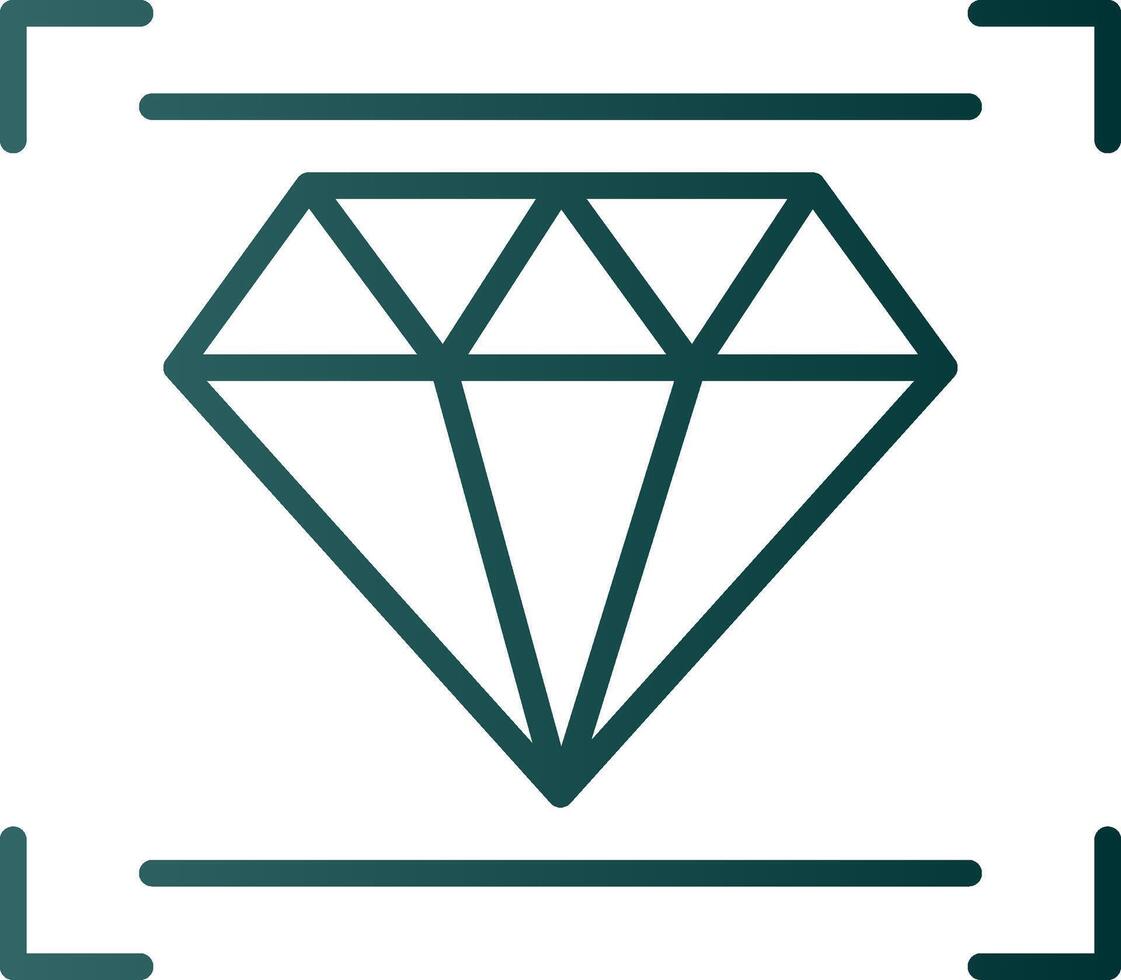 icône de dégradé de ligne de diamant vecteur