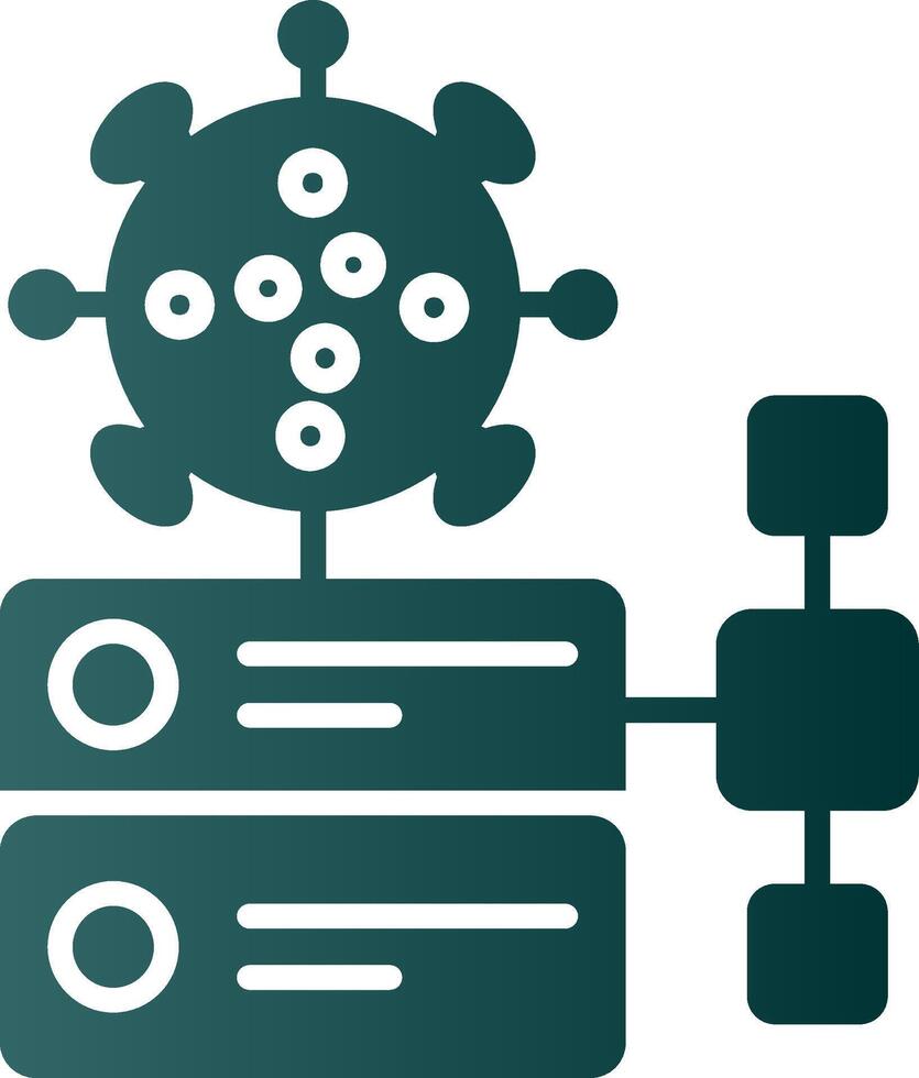 icône de gradient de glyphe de virus vecteur