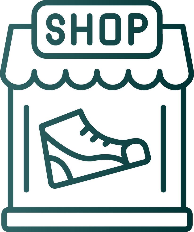 chaussure magasin ligne pente icône vecteur