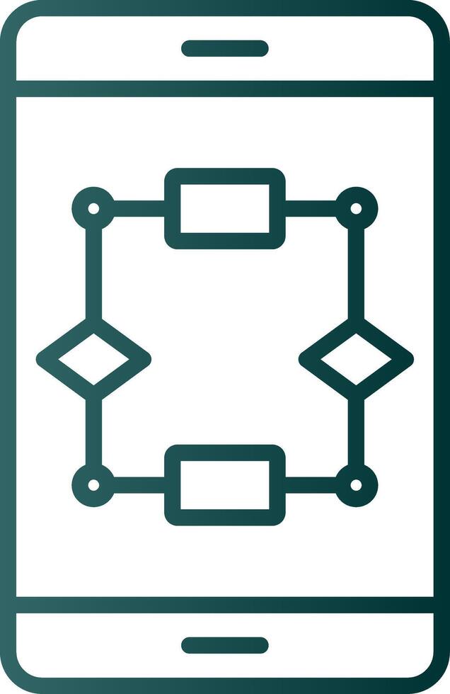 icône de gradient de ligne d'algorithme vecteur