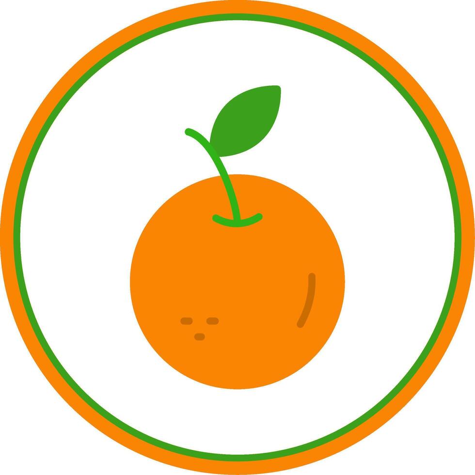 Orange plat cercle icône vecteur