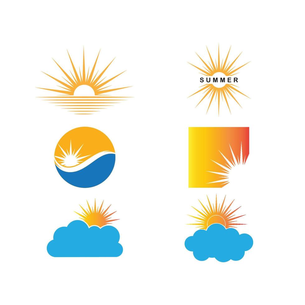 conception de modèle de logo soleil vector illustration icône