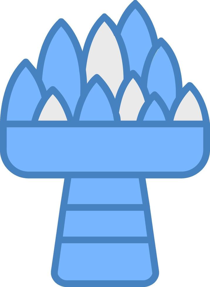 artichaut ligne rempli bleu icône vecteur