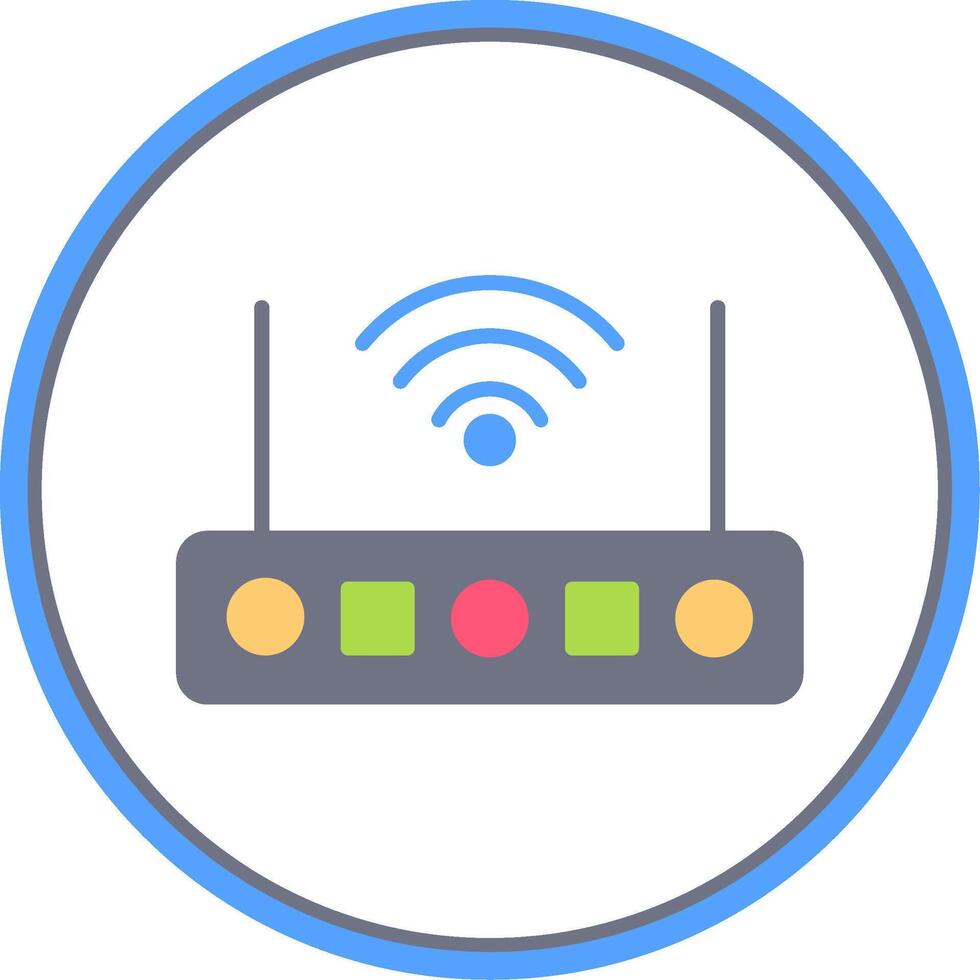 Wifi routeur plat cercle icône vecteur