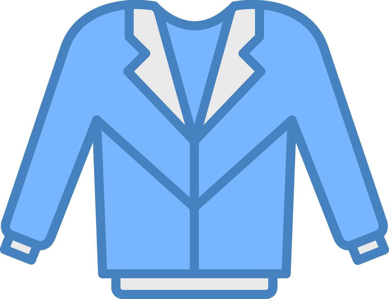 manteau ligne rempli bleu icône vecteur