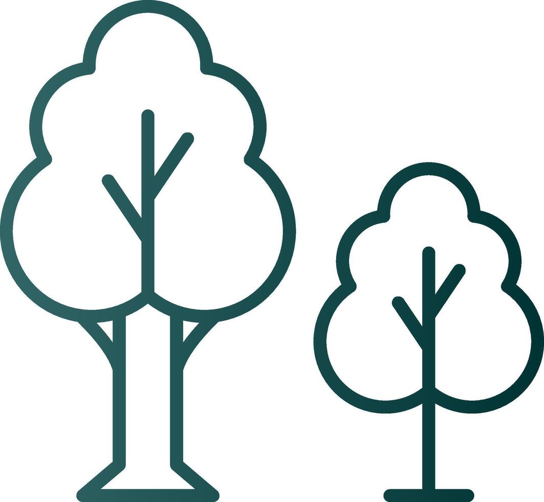 icône de dégradé de ligne d'arbres vecteur