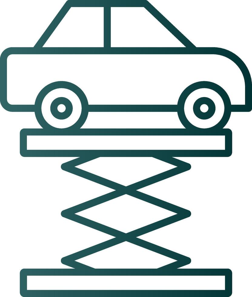 icône de gradient de ligne de cric de voiture vecteur