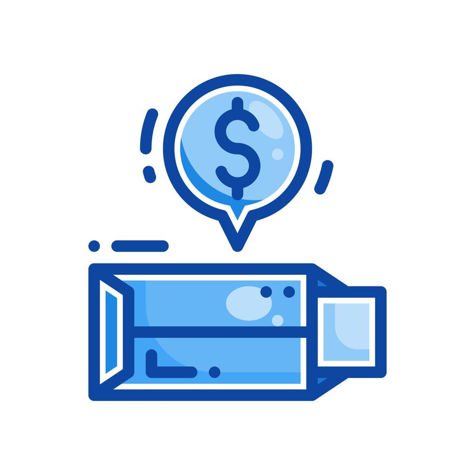 enveloppe avec icône d'argent dans le style de ligne rempli. illustration vectorielle du message d'affaires vecteur