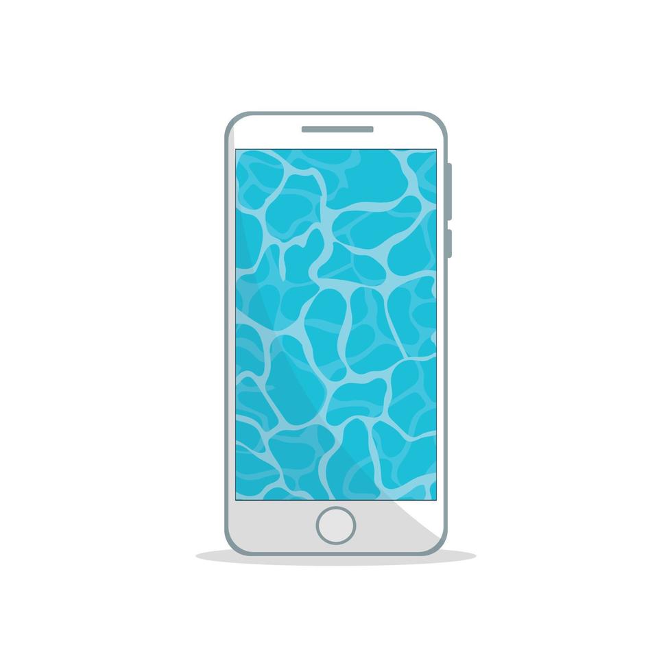conception de téléphone portable avec fond d'écran transparent d'eau d'été vecteur