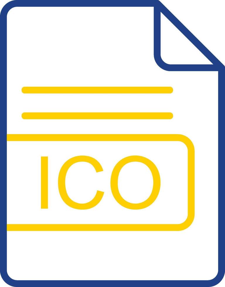 ico fichier format ligne deux Couleur icône conception vecteur