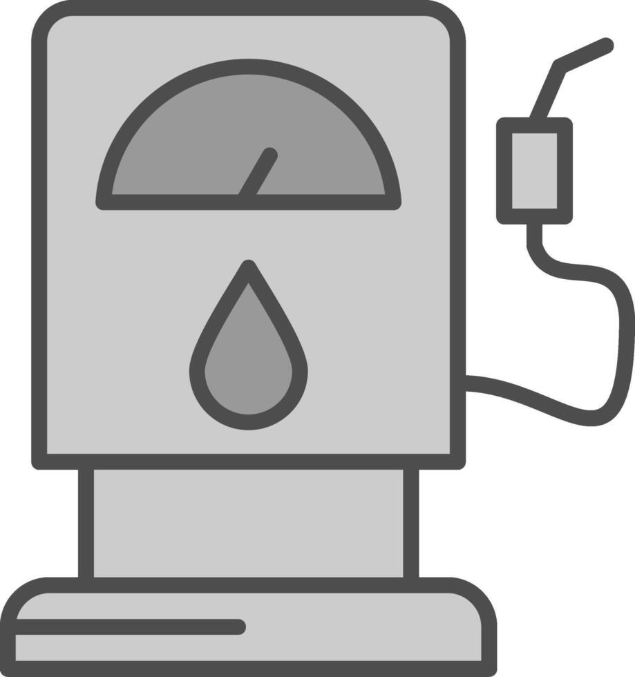 pétrole station ligne rempli niveaux de gris icône conception vecteur
