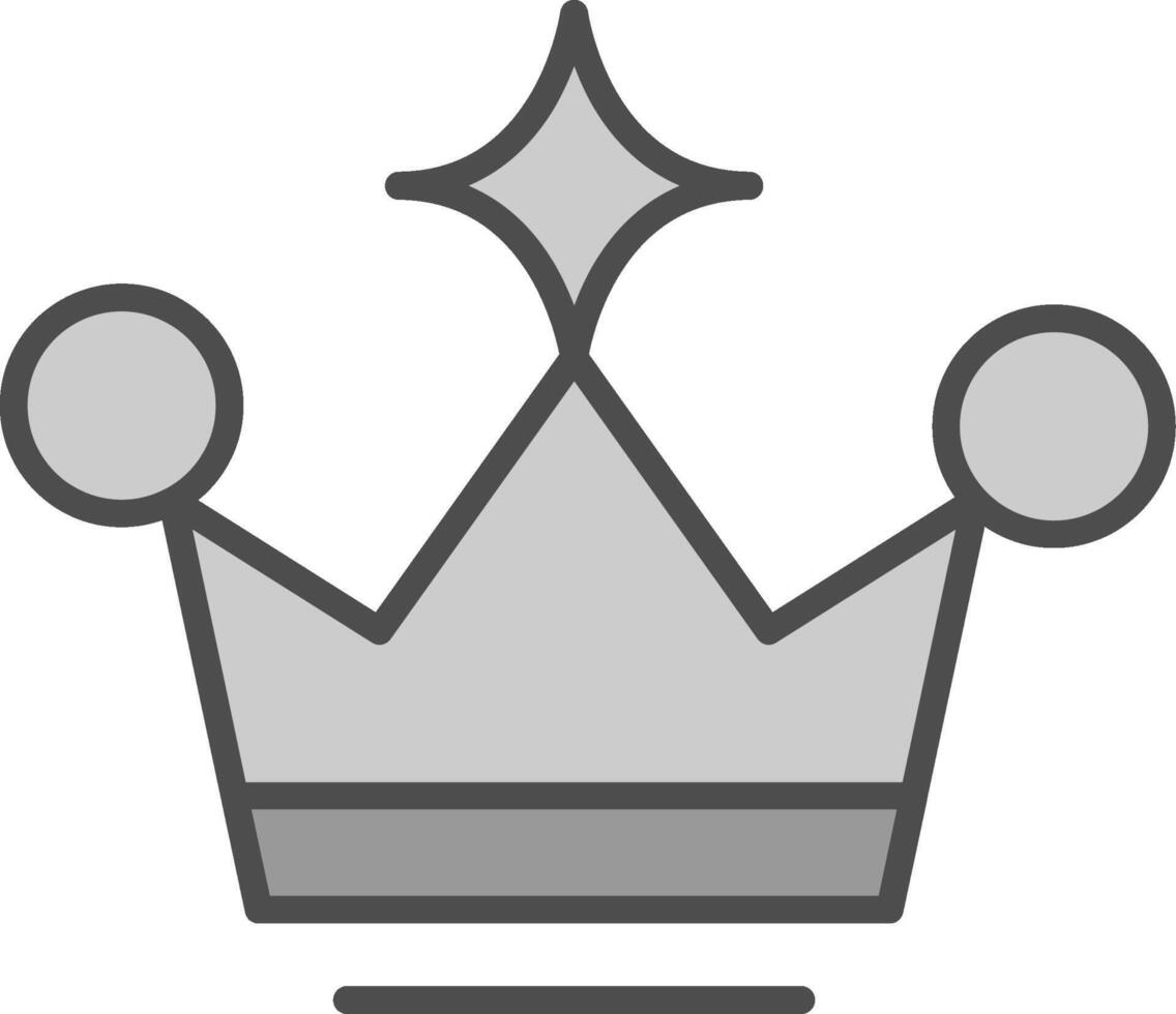 couronne ligne rempli niveaux de gris icône conception vecteur