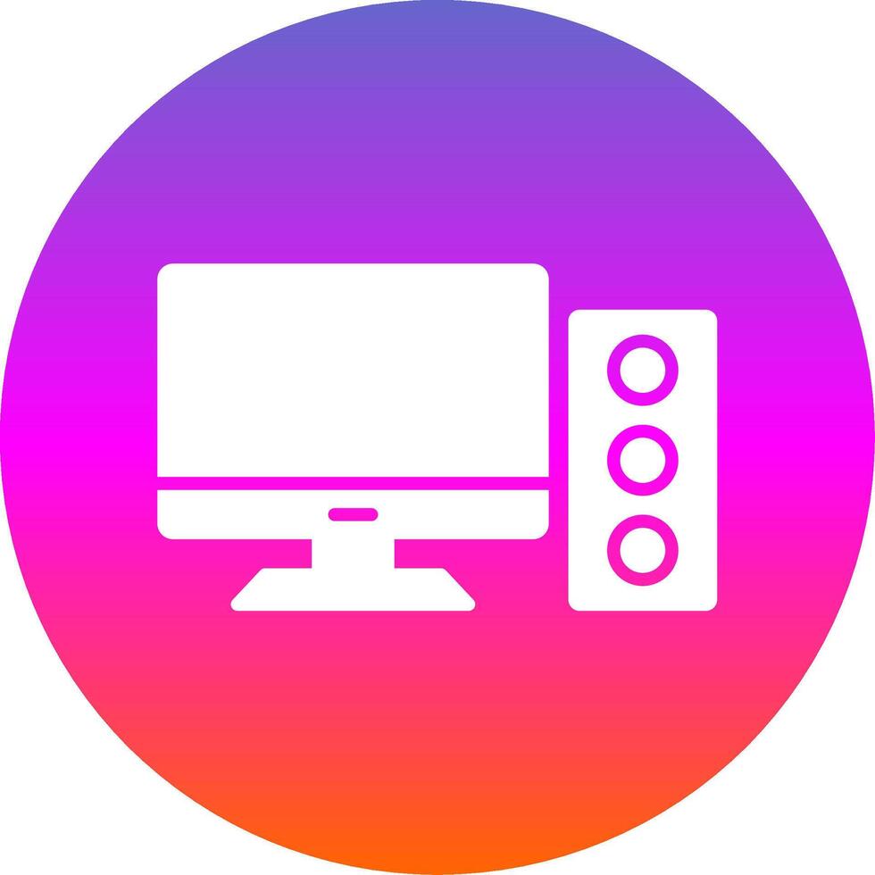 bureau ordinateur glyphe pente cercle icône conception vecteur