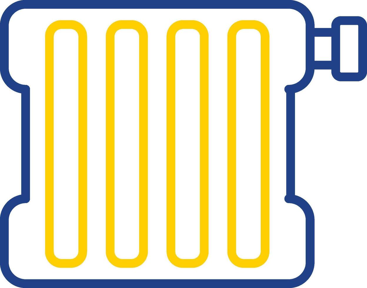 radiateur ligne deux Couleur icône conception vecteur