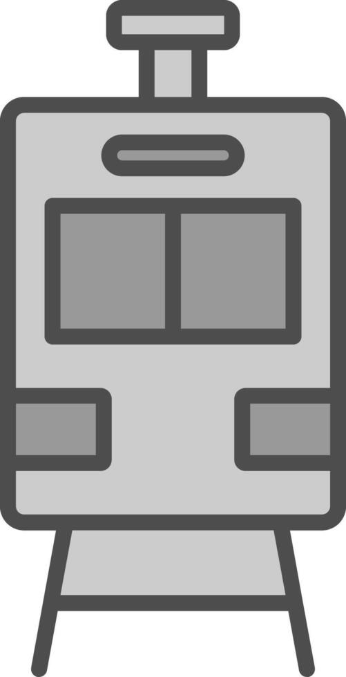 train ligne rempli niveaux de gris icône conception vecteur