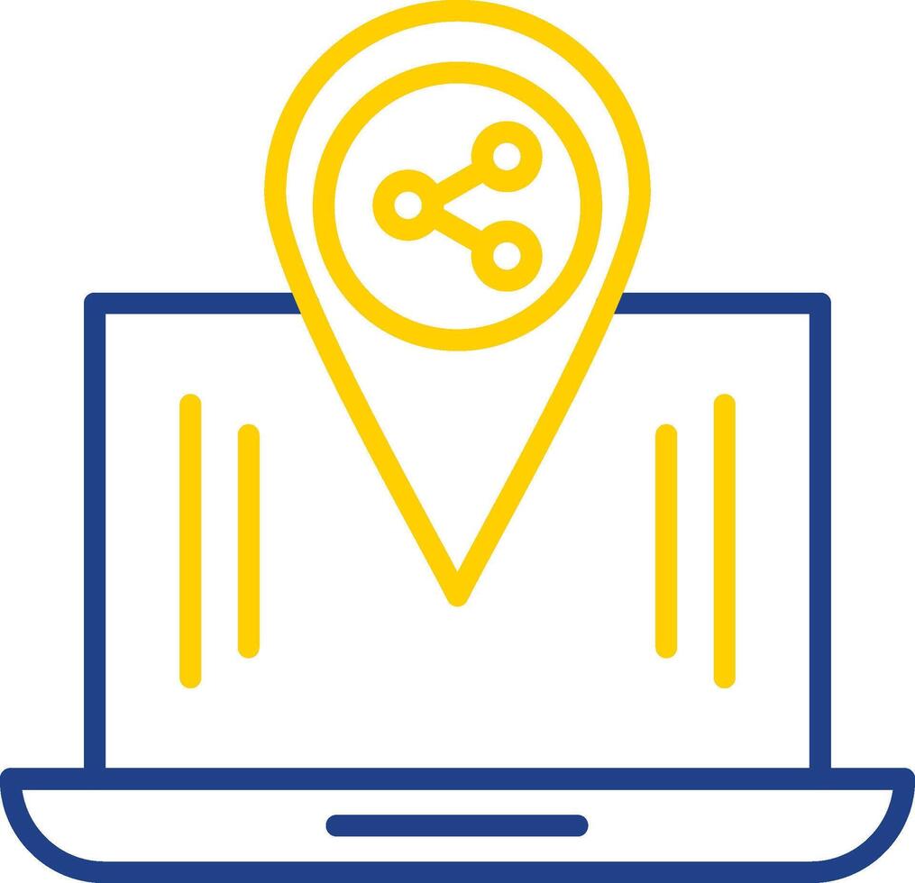partager emplacement ligne deux Couleur icône conception vecteur