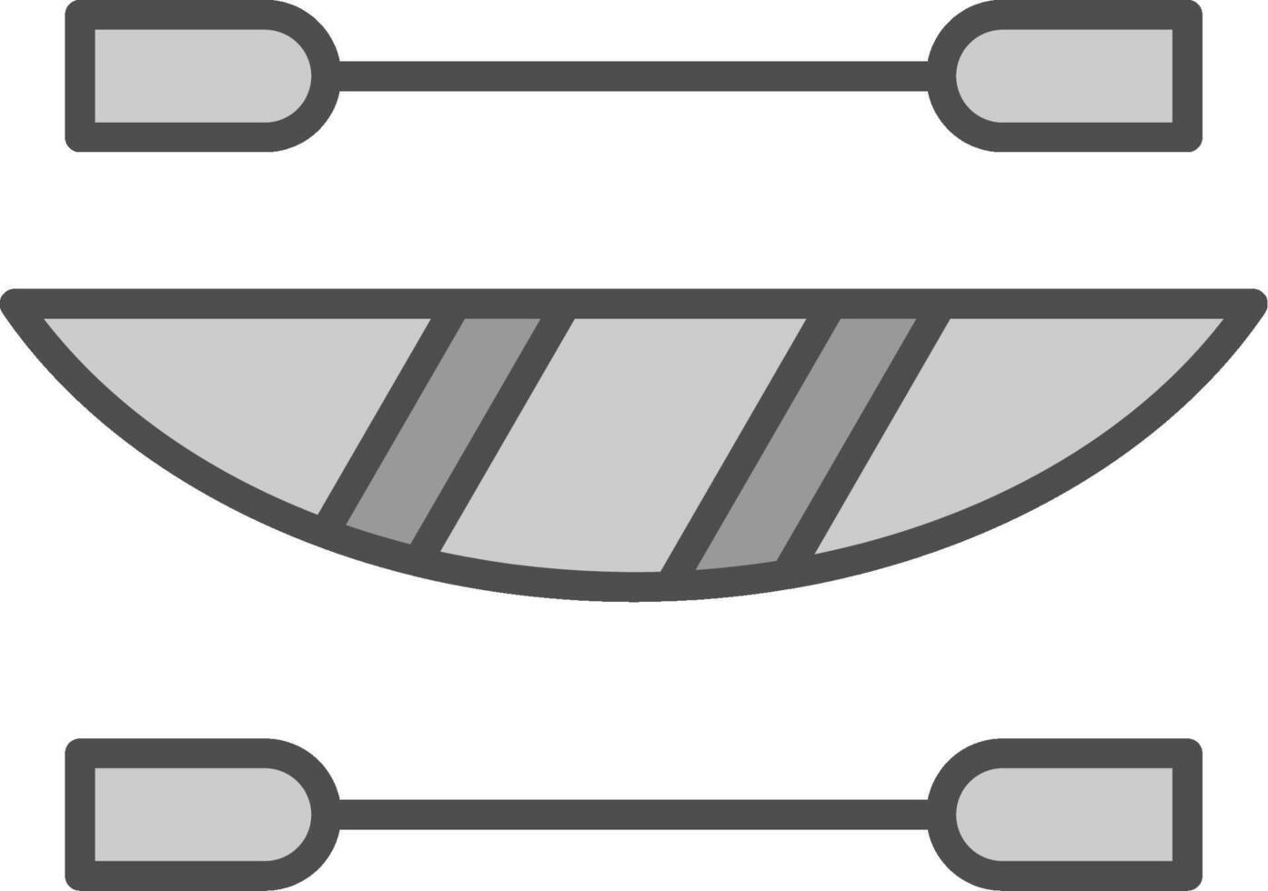 kayak ligne rempli niveaux de gris icône conception vecteur