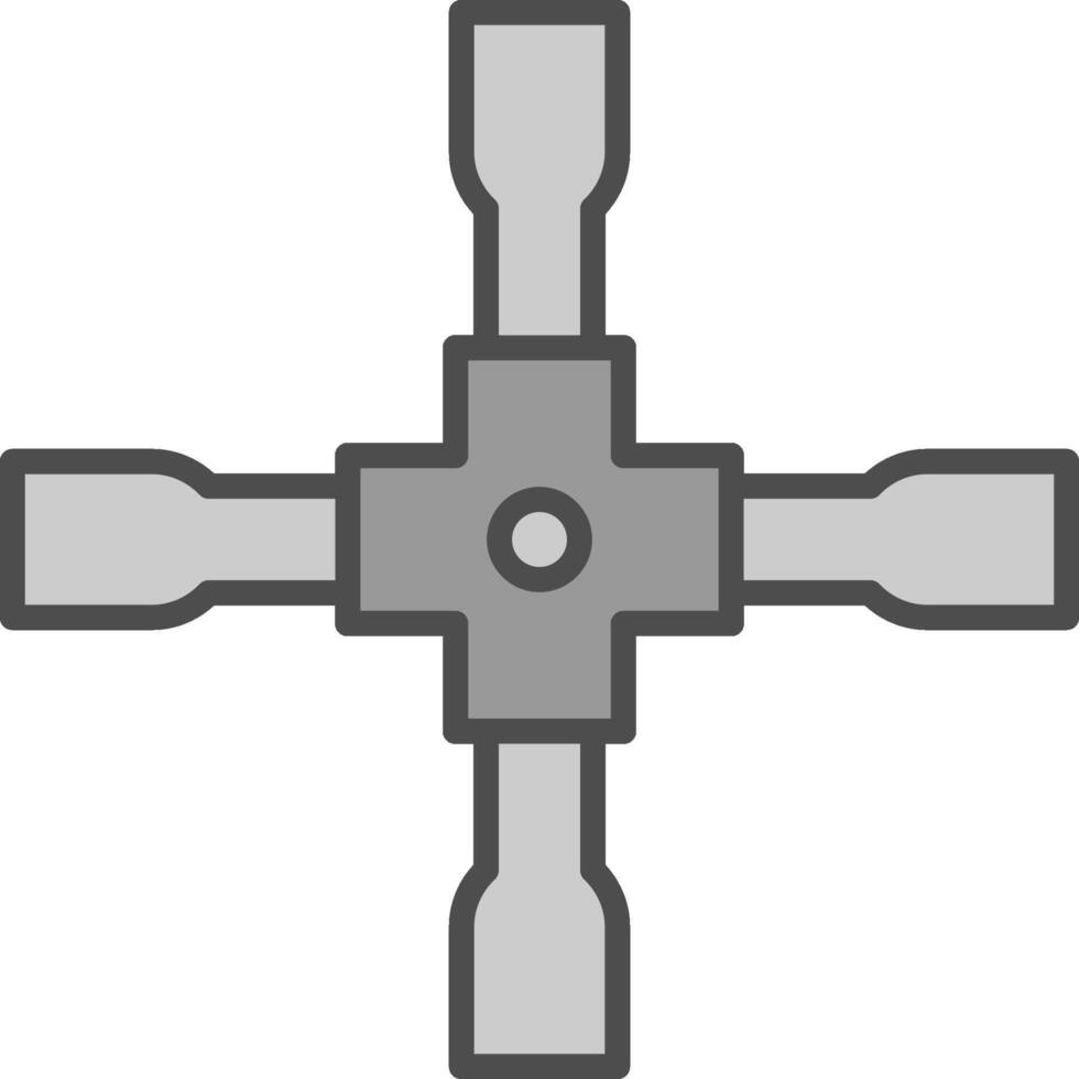 patte clé ligne rempli niveaux de gris icône conception vecteur