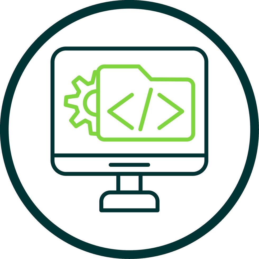 Logiciel développement ligne cercle icône conception vecteur