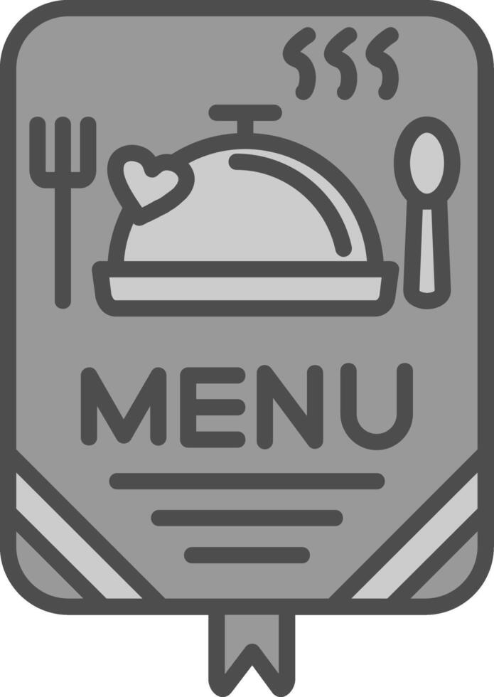 menu ligne rempli niveaux de gris icône conception vecteur